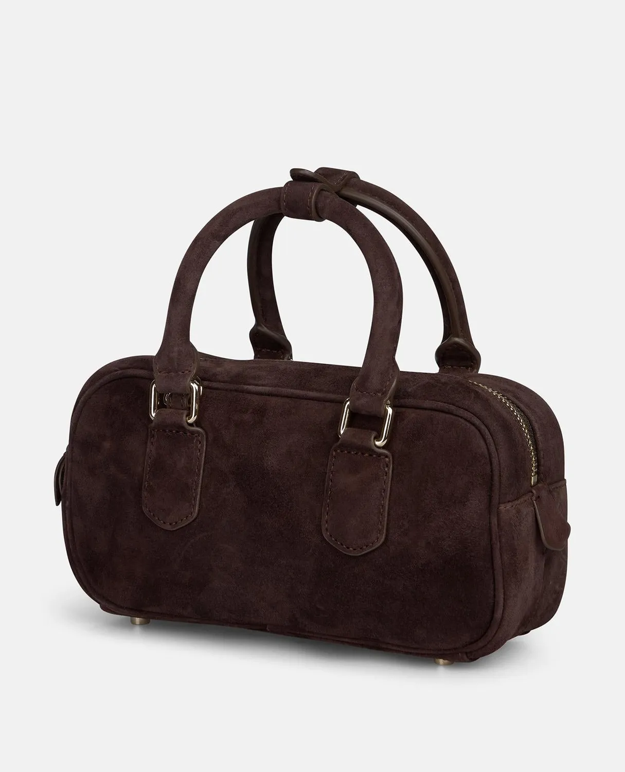 Alma en Pena BG236 sac bowling marron daim cuir