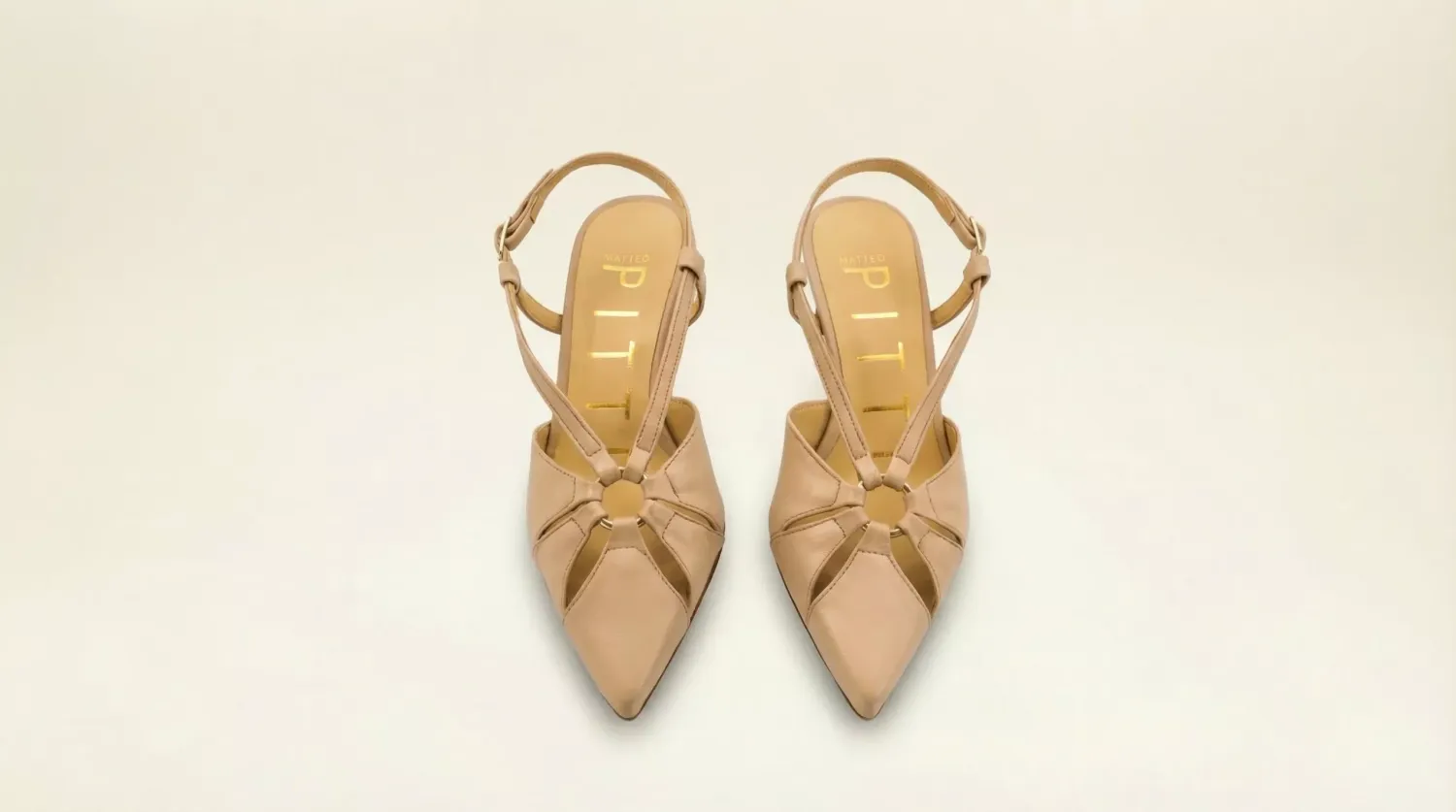 Matteo Pitti Penny 50 slingback nude entrecroisé