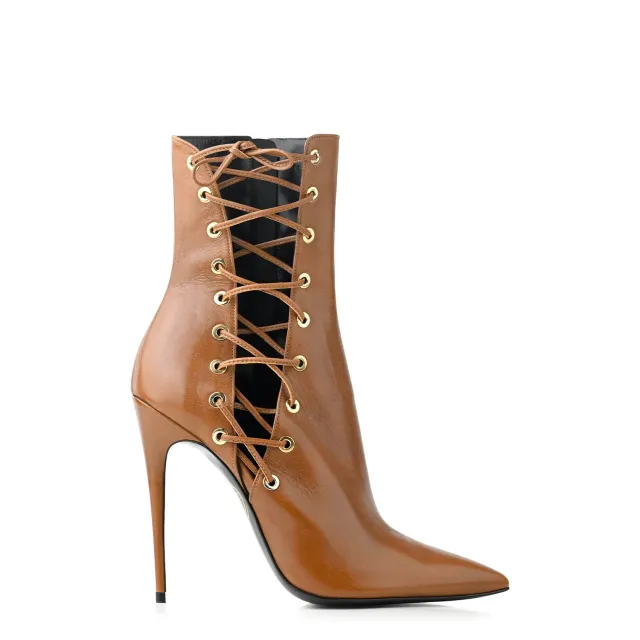 Maison Ernest Lutine 120 bottines Cognac talon 12 cm