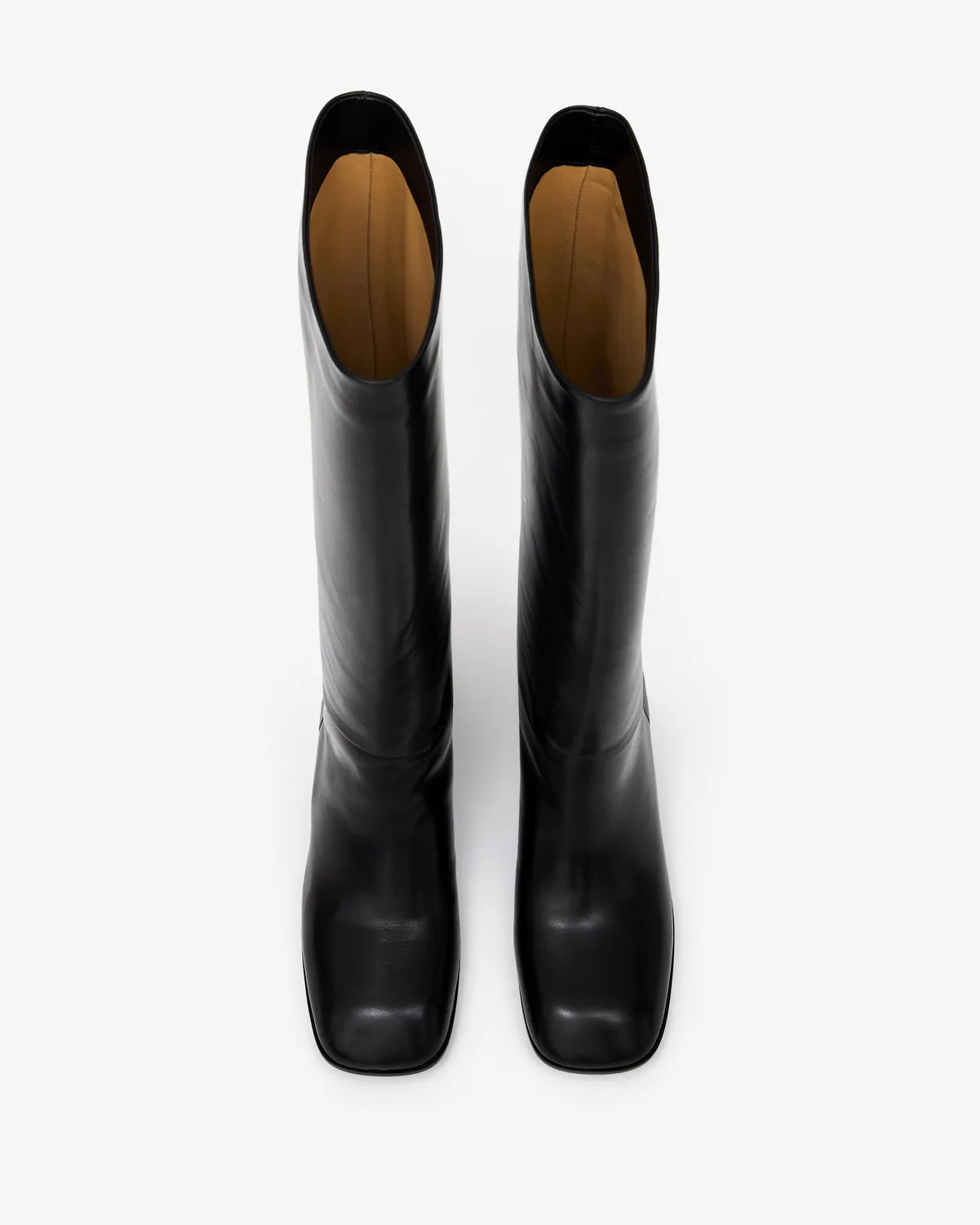 Mi/Mai Galia Low Black bottes cuir noir talon 5cm