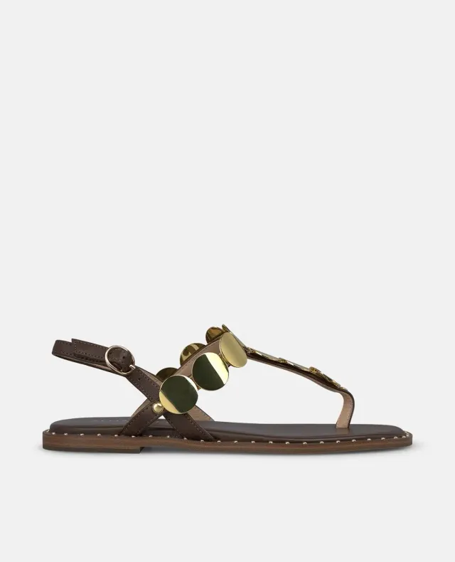 Alma en Pena V268200 sandales plates cuir marron