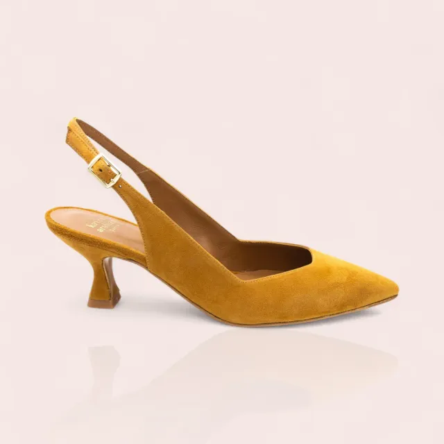Karine Arabian Florence escarpin slingback cuir velours