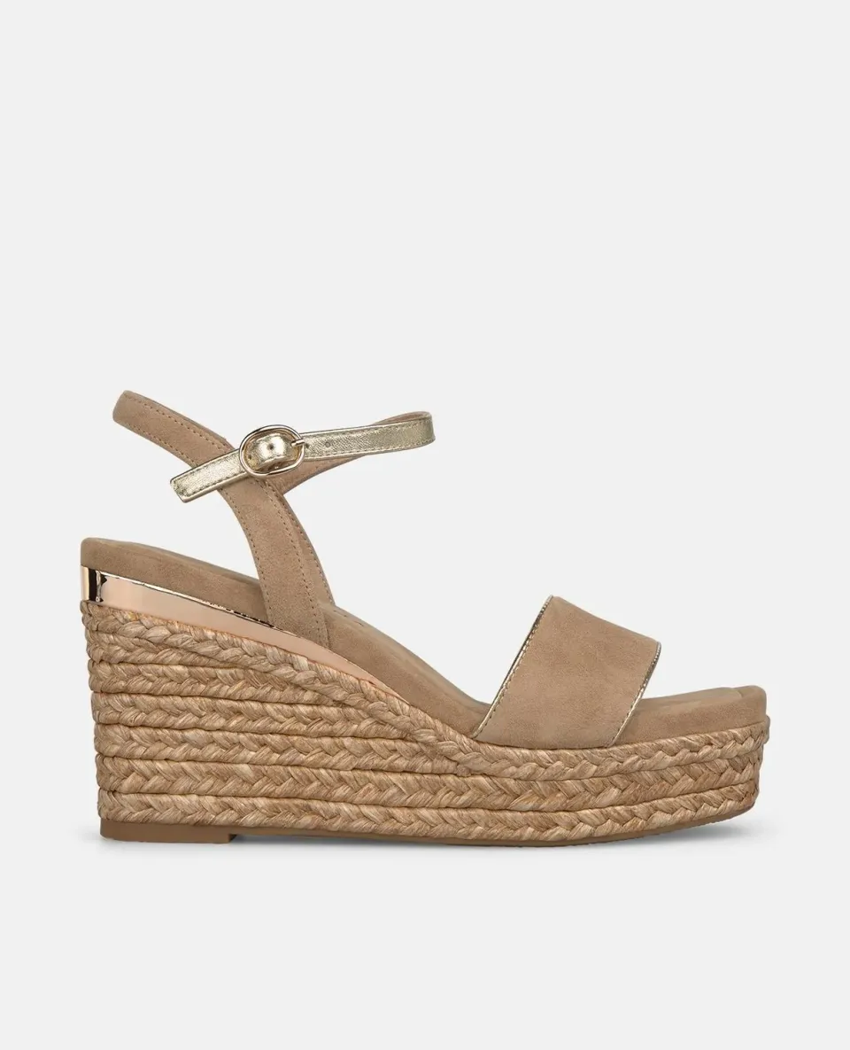 Alma en Pena V265500 compensées cuir sable esparto 9 cm