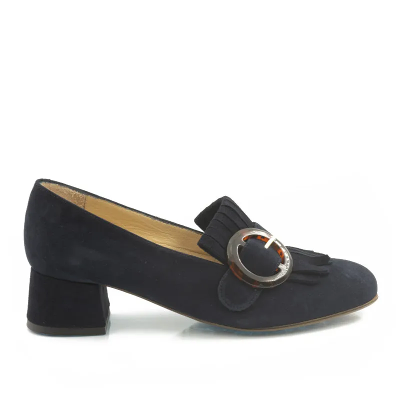 Bégum Paris Torino mocassins vert mousse franges 4 cm