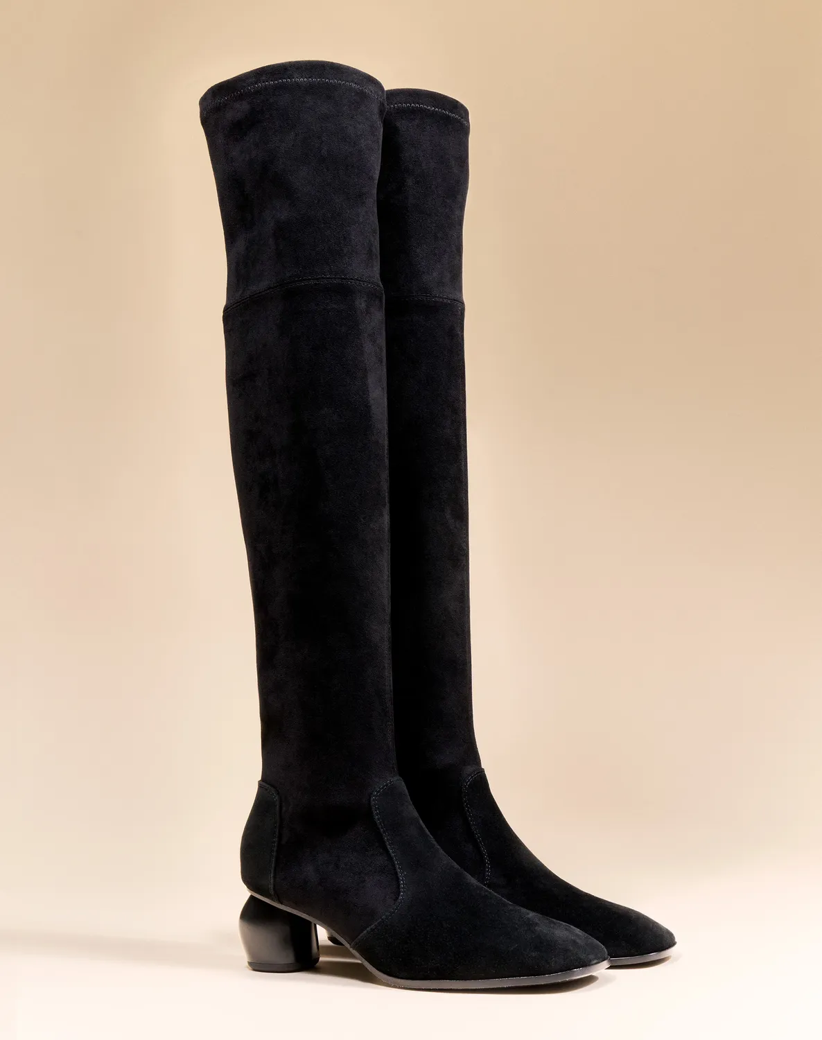 Mi/Mai Gae Low Black cuissardes noires talon 5cm