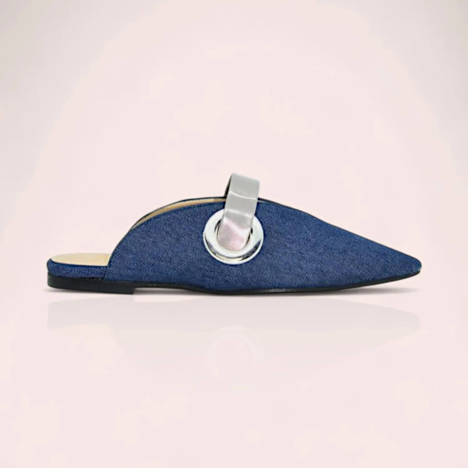 Karine Arabian Ashley mules plates rose pailleté cuir