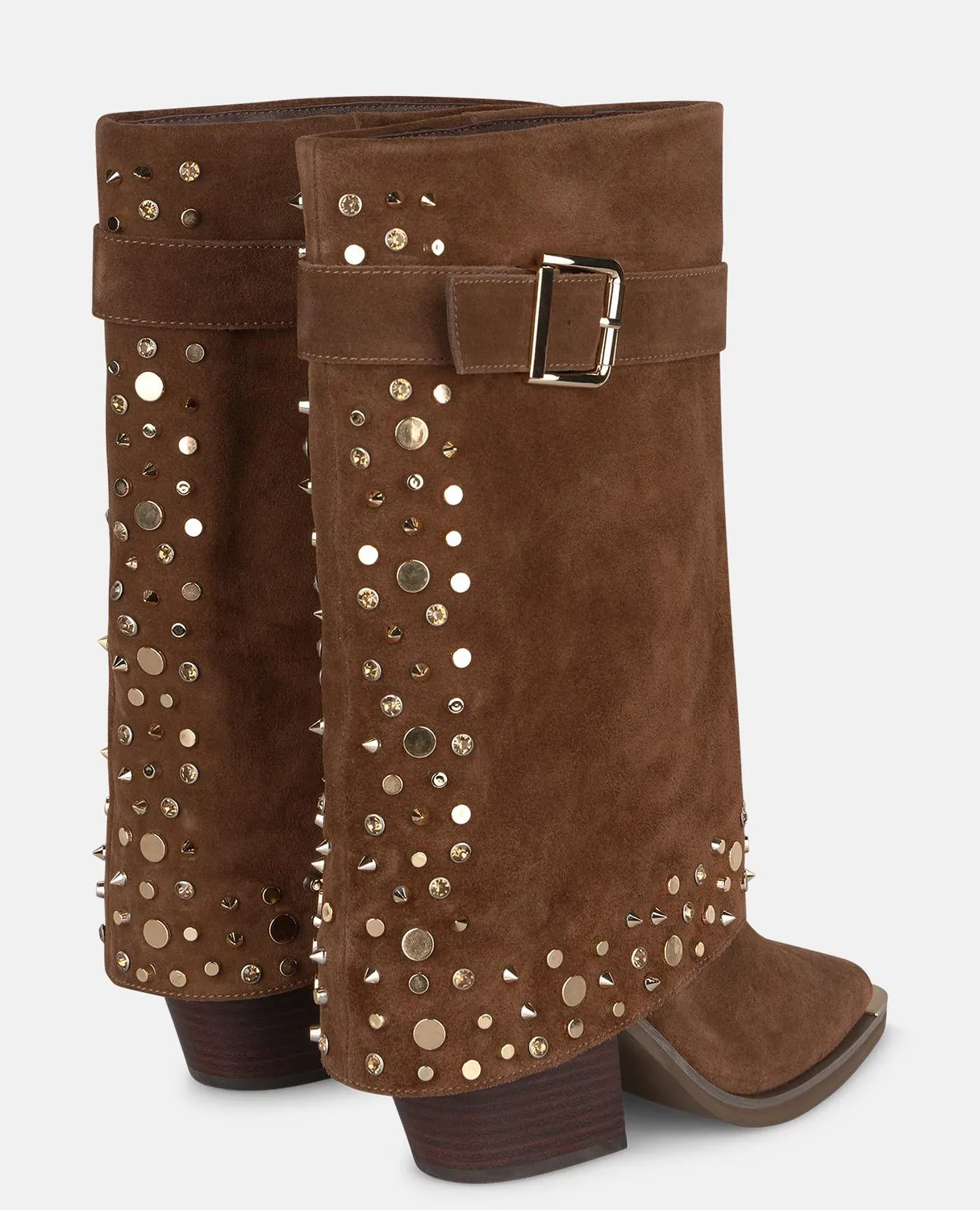 Alma en Pena I260724 bottes camel daim 8 cm