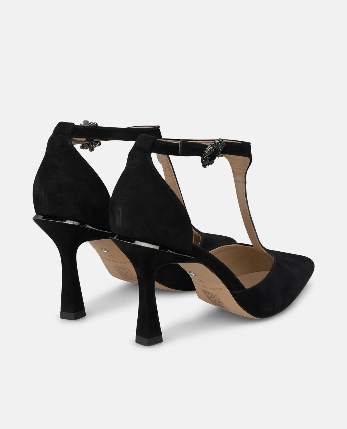 Alma en Pena I260244 escarpins noirs boucle talon 8 cm
