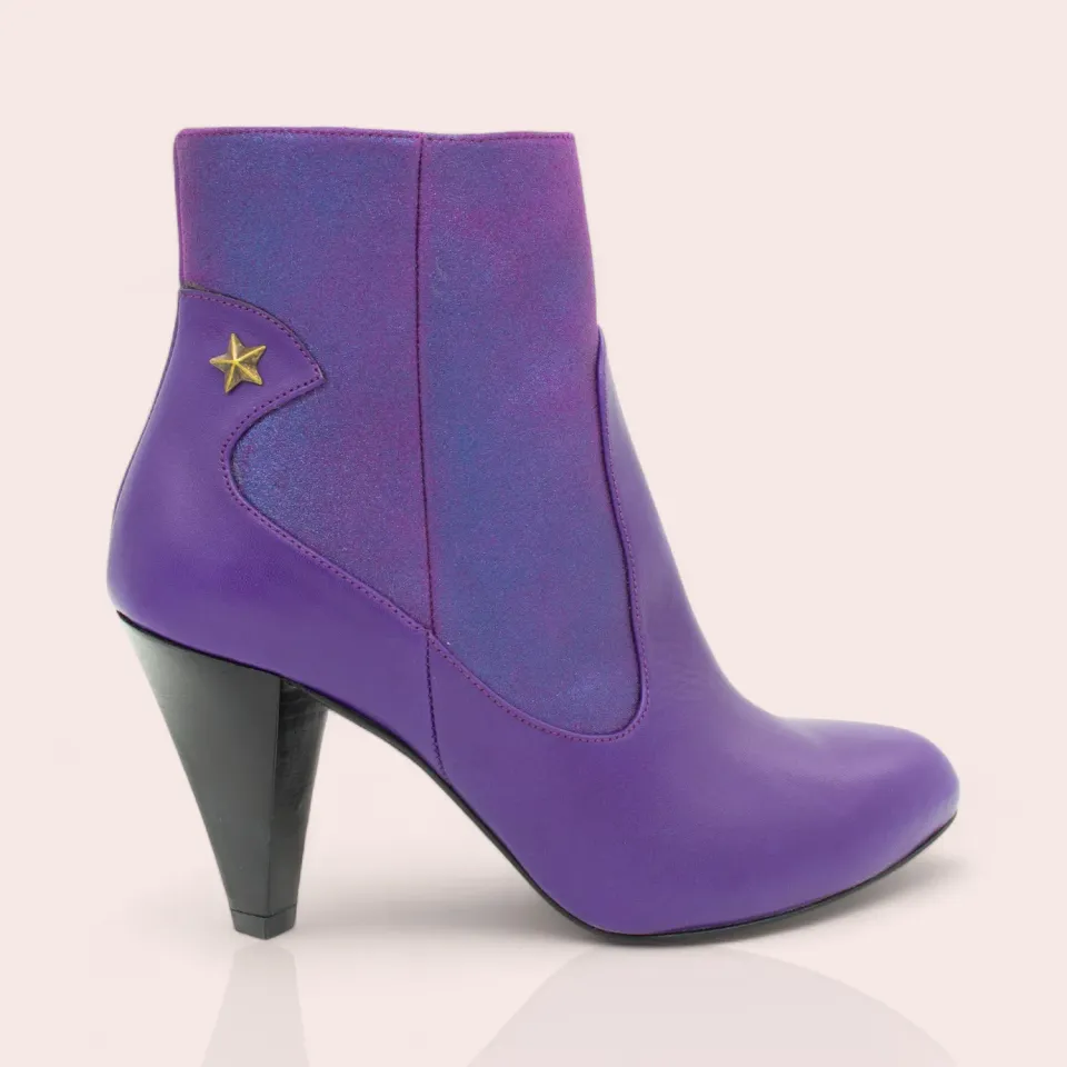 Karine Arabian Forrester bottines cuir violet talon 8cm