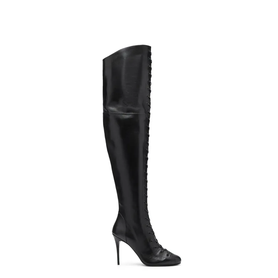 Maison Ernest Bandit Cuissarde 100 Noir talon 10 cm
