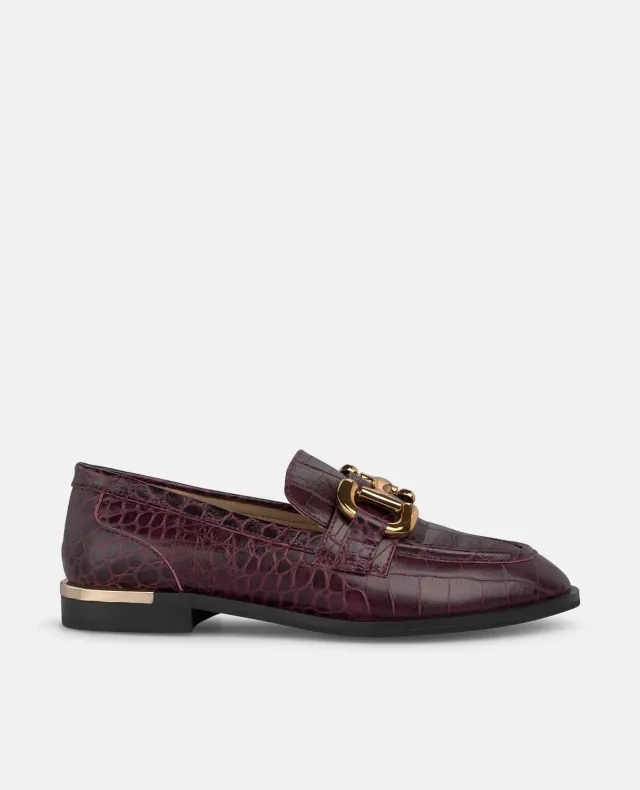 Alma en Pena I250208 mocassins cuir bordeaux mors