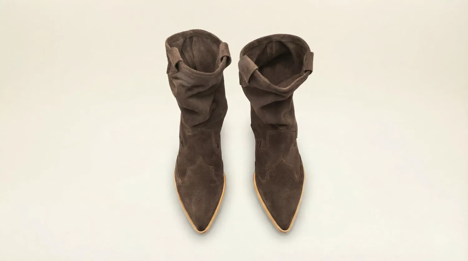 Matteo Pitti Ginevra bottines texanes marron suède talon cubain
