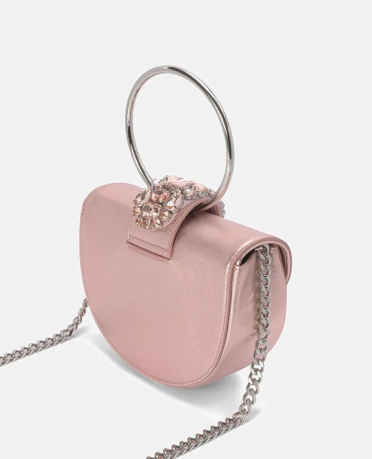Alma en Pena BG101 sac bandoulière cuir rose demi-lune