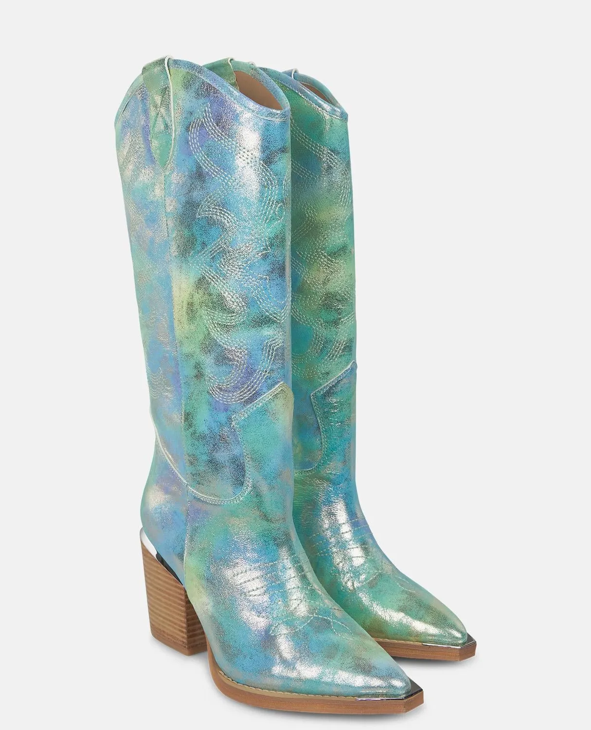 Alma en Pena V250100 bottes cowboy turquoise talon 8 cm
