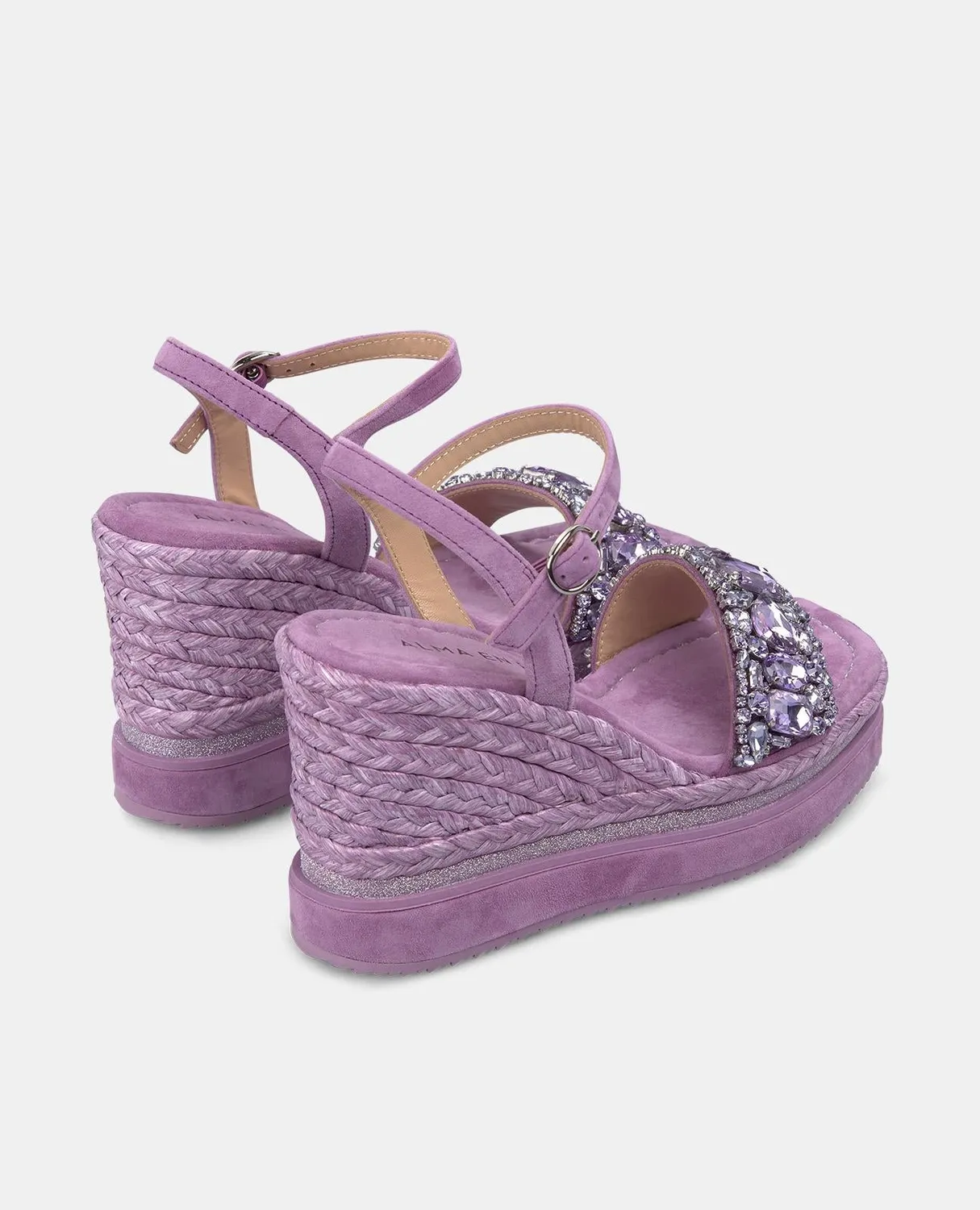Alma en Pena V251308 sandales compensées violet strass