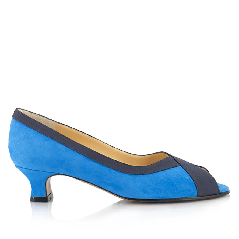 Bégum Paris Greta escarpin bleu vif chèvre velours