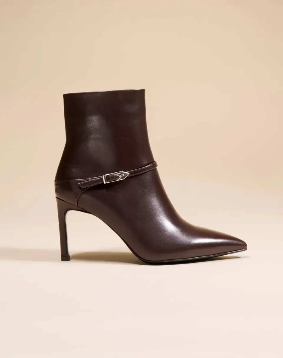 Mi/Mai Callas Chocolate bottines cuir chocolat