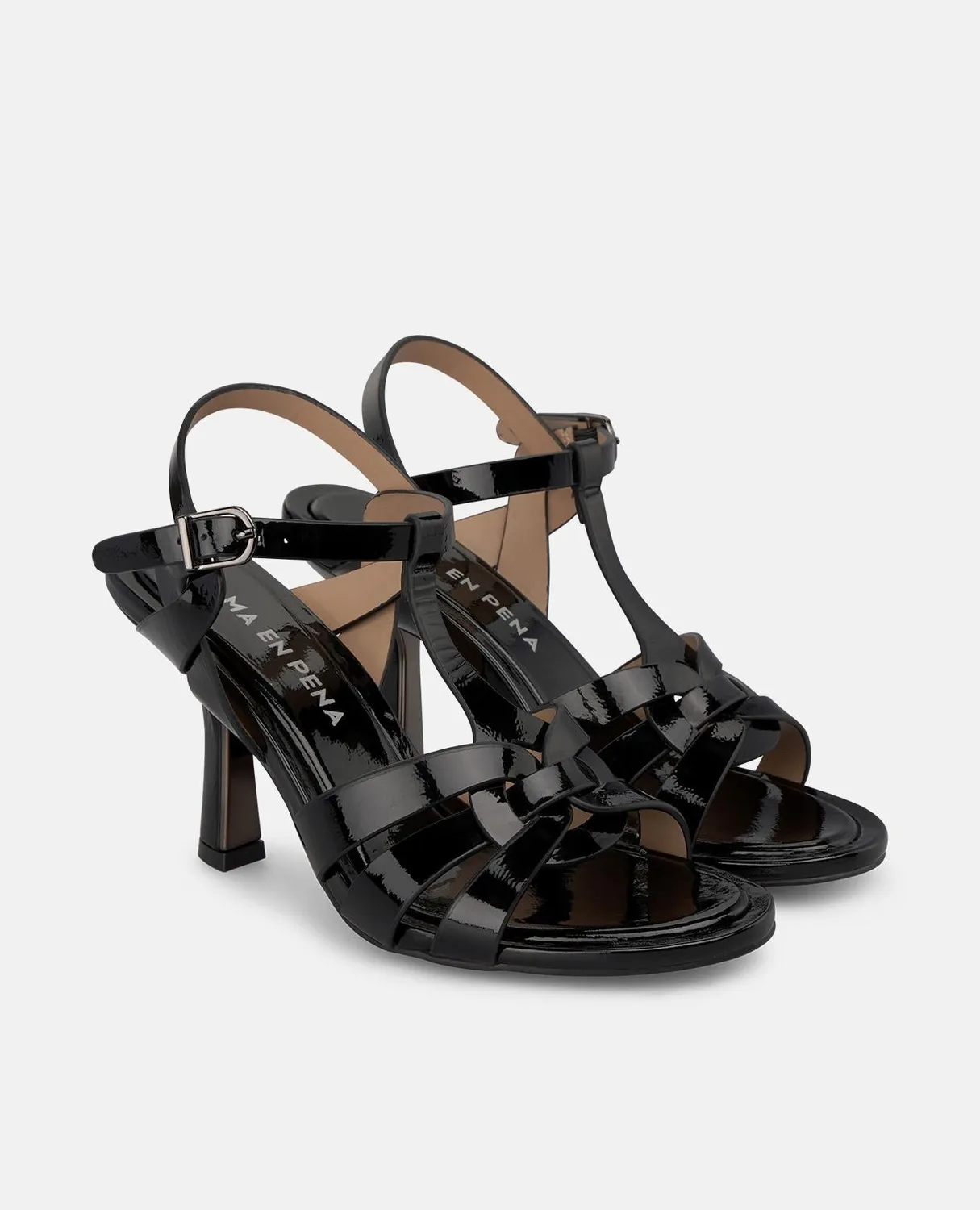 Alma en Pena I260302 sandales noir vernis talon 8 cm