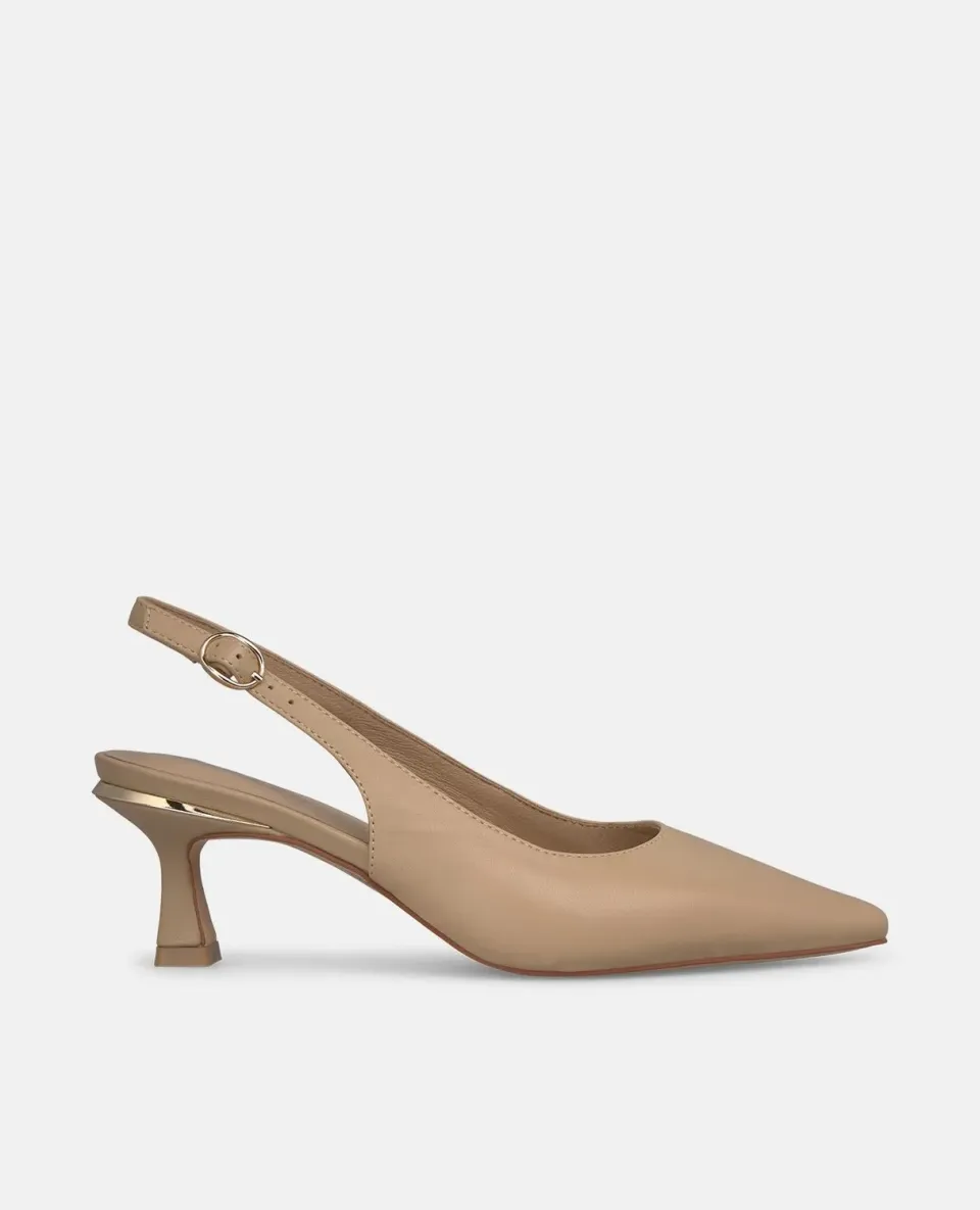 Alma en Pena V262202 mules sable cuir talon kitten