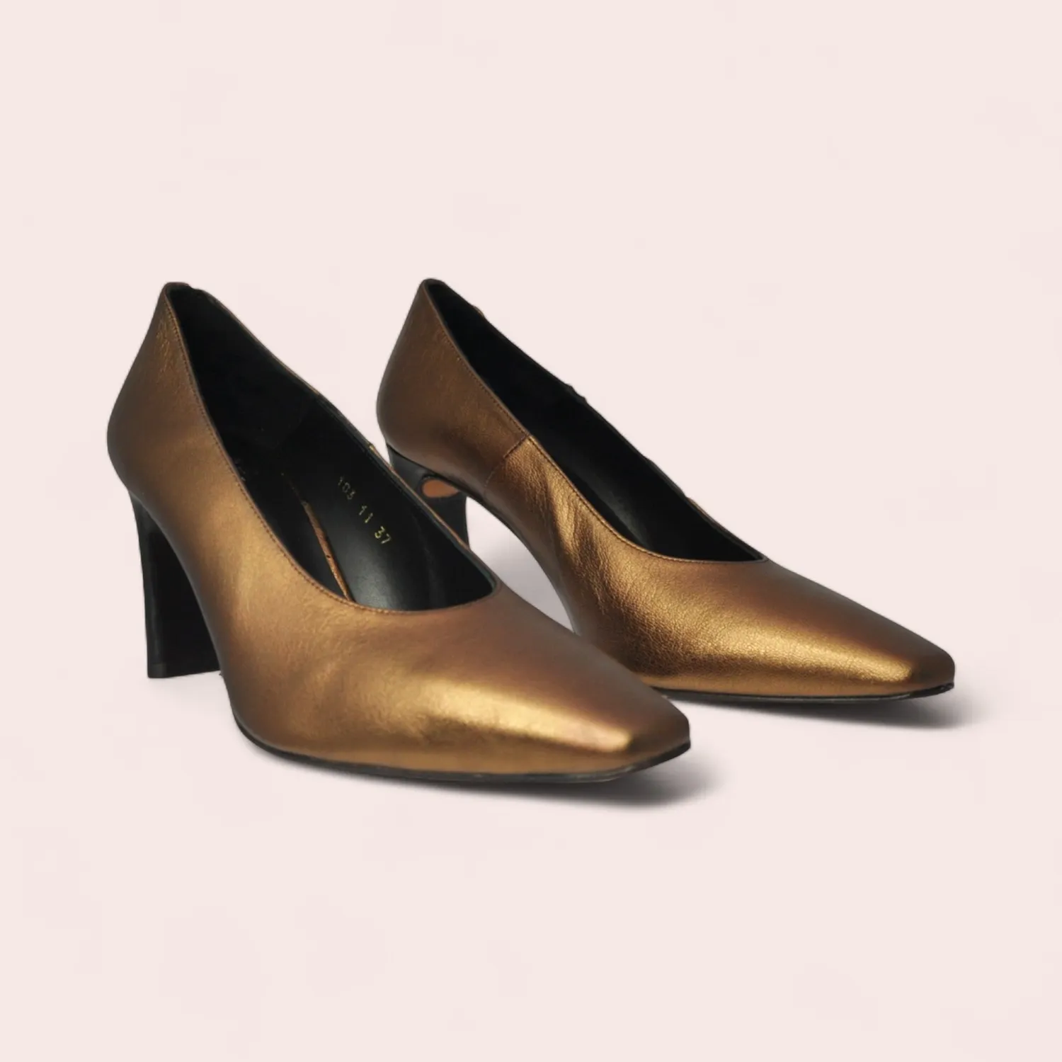 Karine Arabian MADELEINE escarpin bronze cuir 70mm