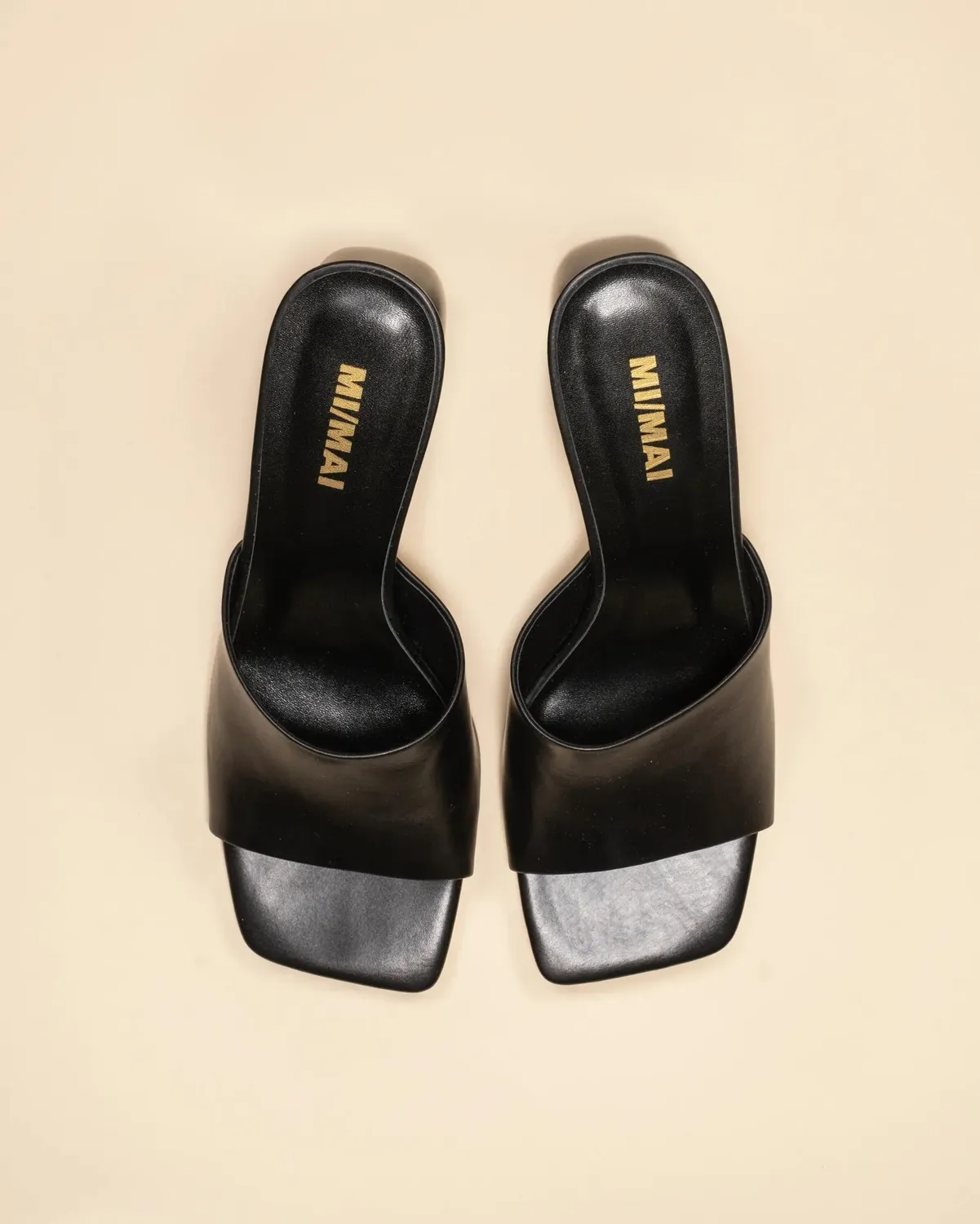 Mi/Mai Gemma High mules noir mat talon 8 cm