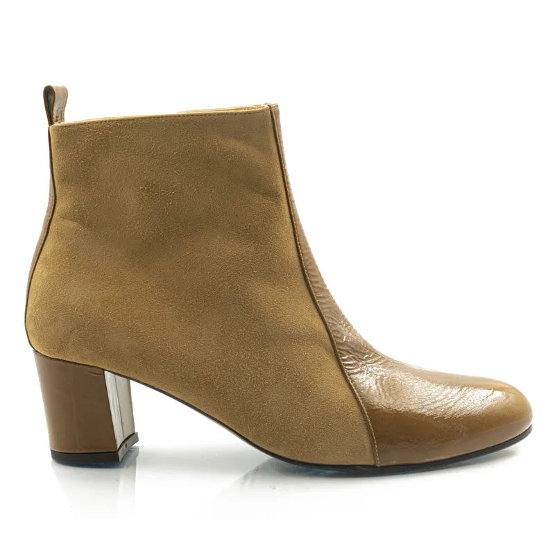 Bégum Paris Londres bottines aubergine cuir talon 5 cm