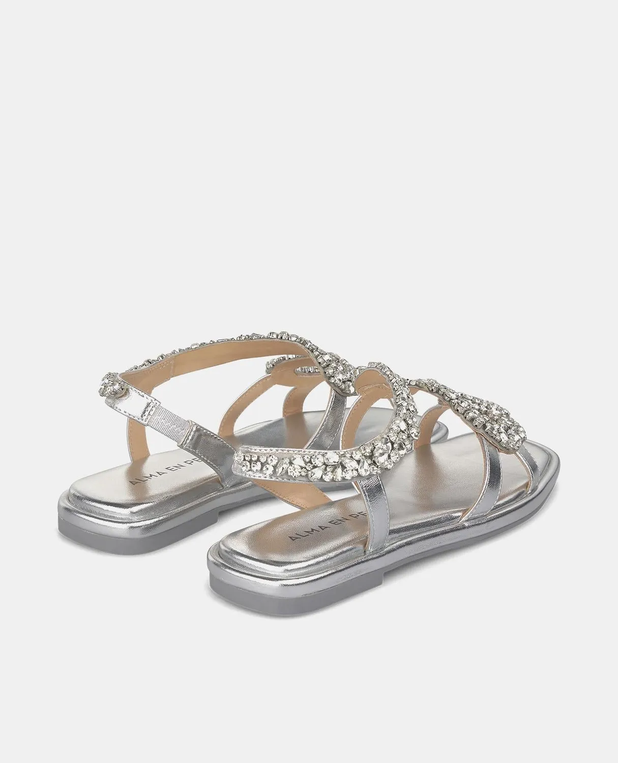 Alma en Pena V240820 sandales plates argent strass