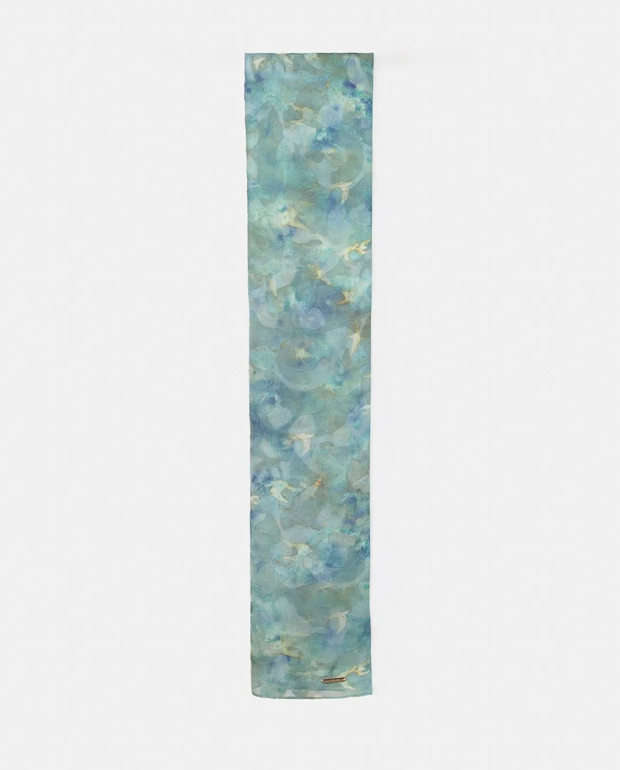 Alma en Pena V26AC103 foulard gaze bleue fleurie