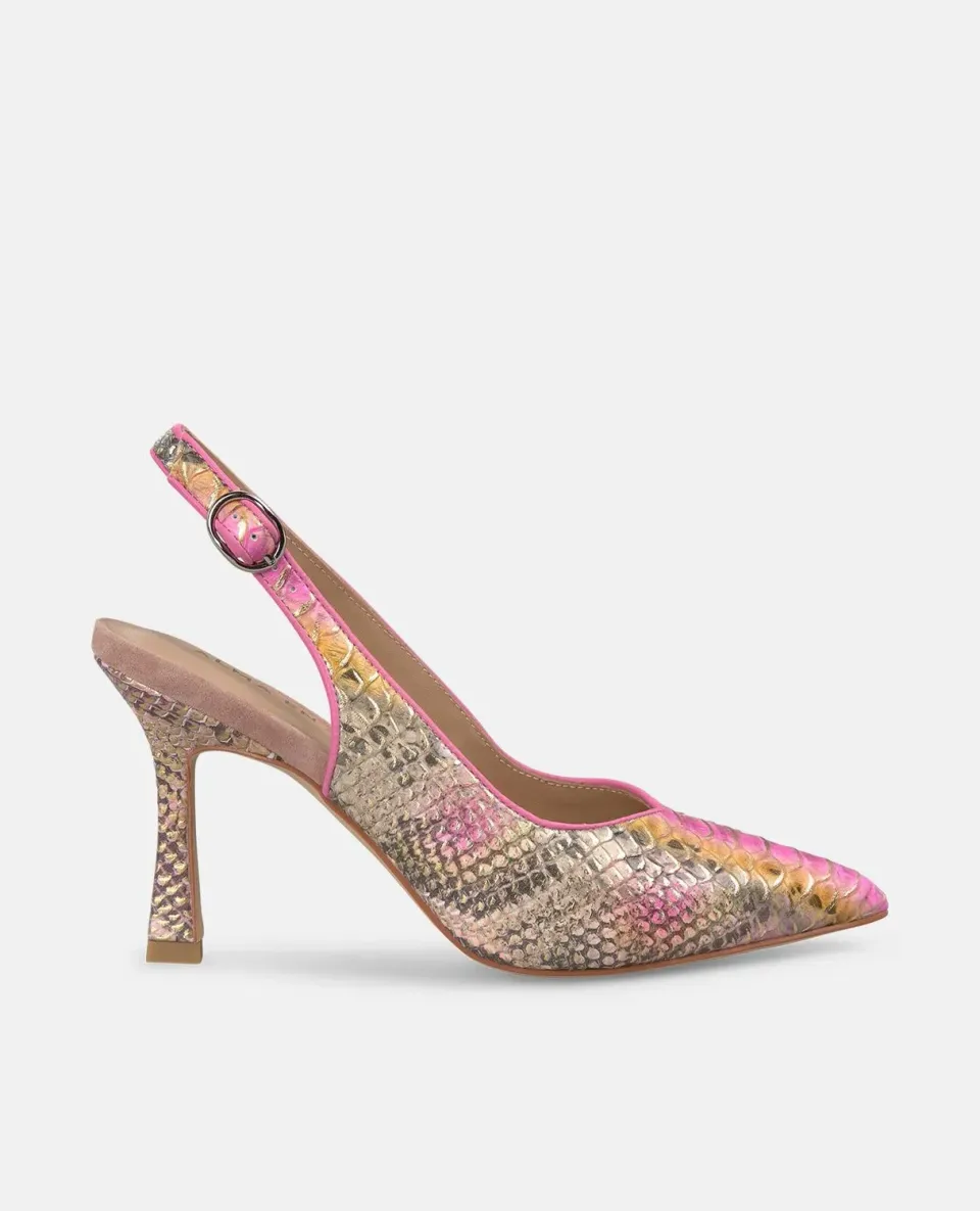 Alma en Pena V250600 escarpins python rose talon 9 cm