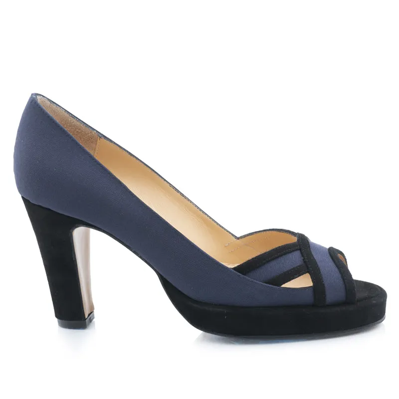 Bégum Paris Navona escarpins marine noir talon 7,5 cm