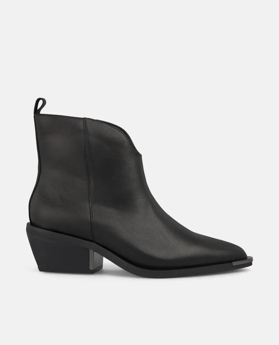 Alma en Pena I250915 bottines noir cuir plat zip