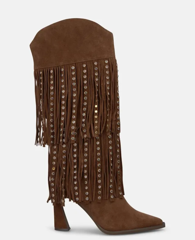 Alma en Pena I260443 bottes cowboy camel daim talon 9 cm