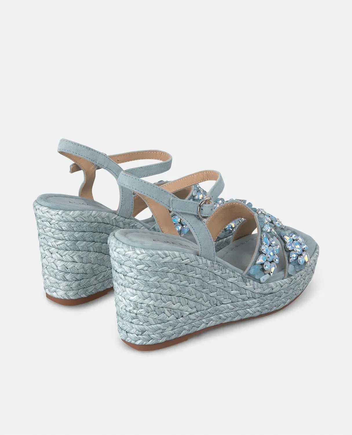 Alma en Pena V251278 sandale compensée jeans strass