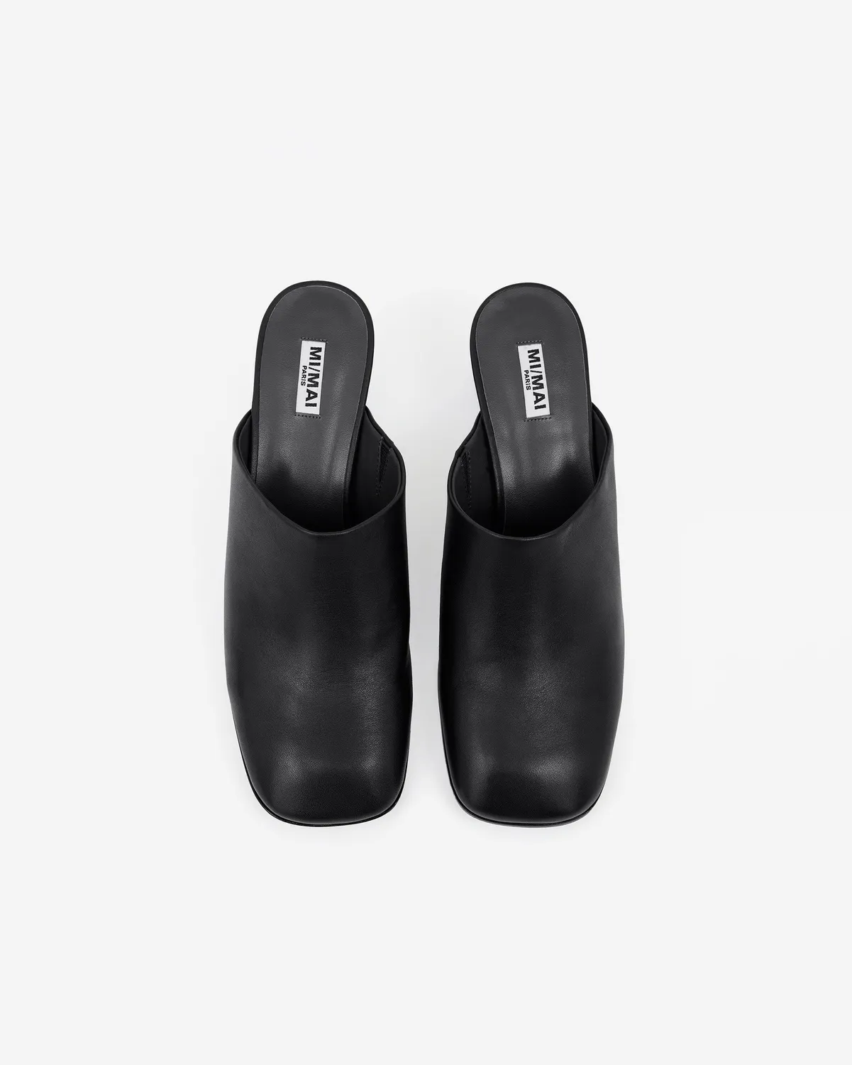 Mi/Mai Junya Low Black sabot cuir noir petit talon