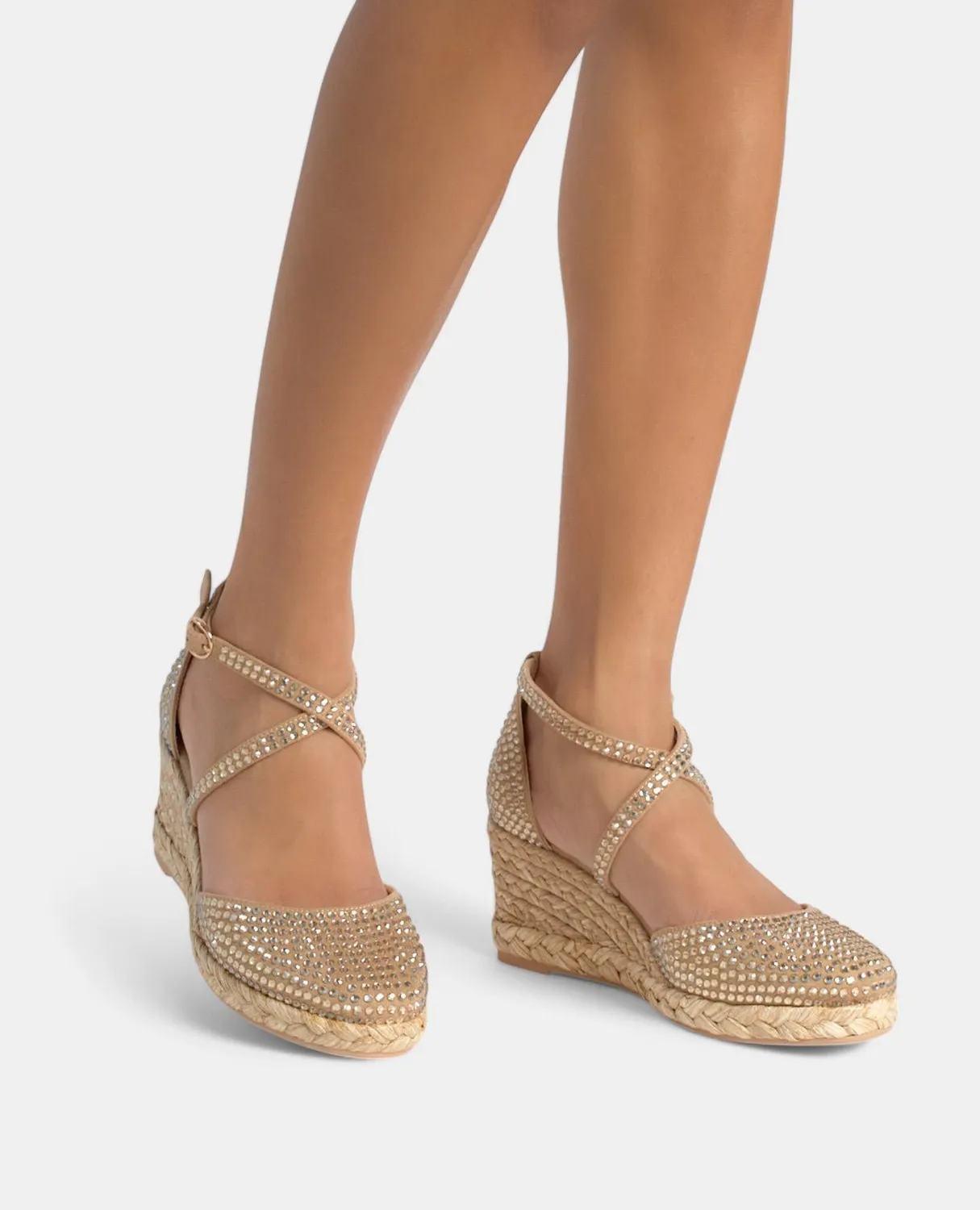 Alma en Pena V2551053 compensées strass beige talon 5 cm