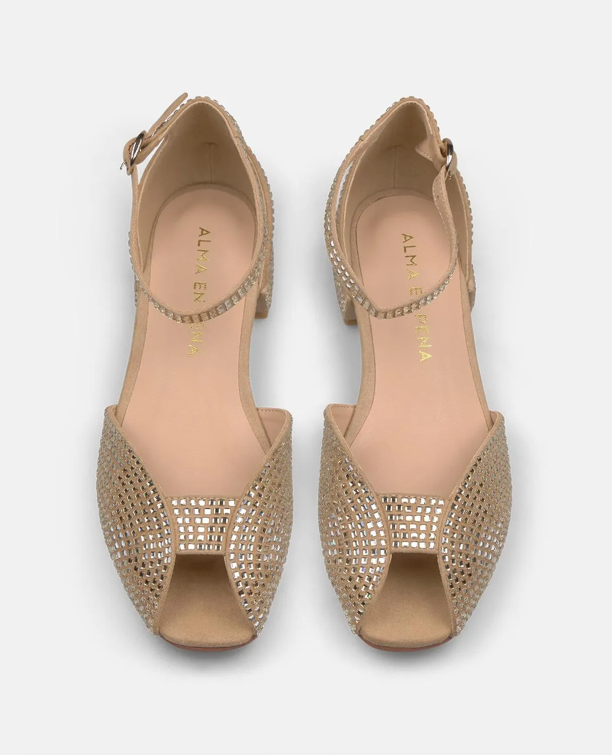 Alma en Pena V2550401 sandales sable plates strass