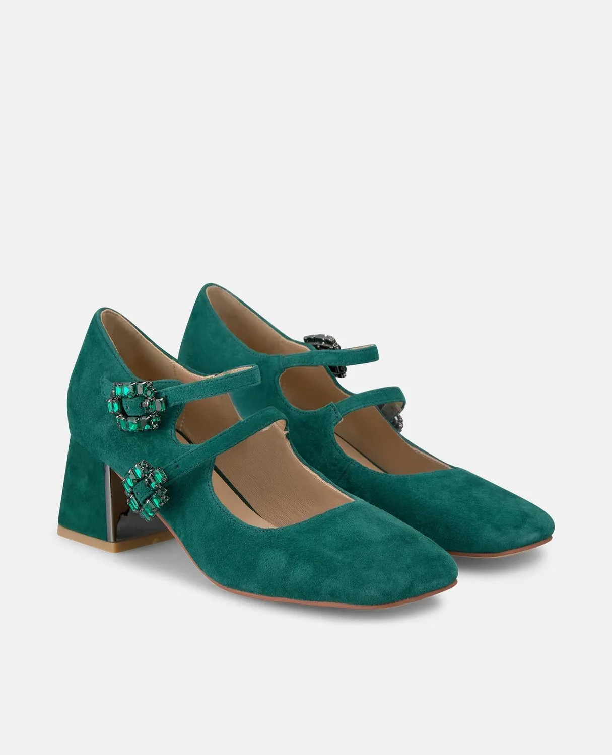 Alma en Pena I250325 escarpins vert daim 6 cm