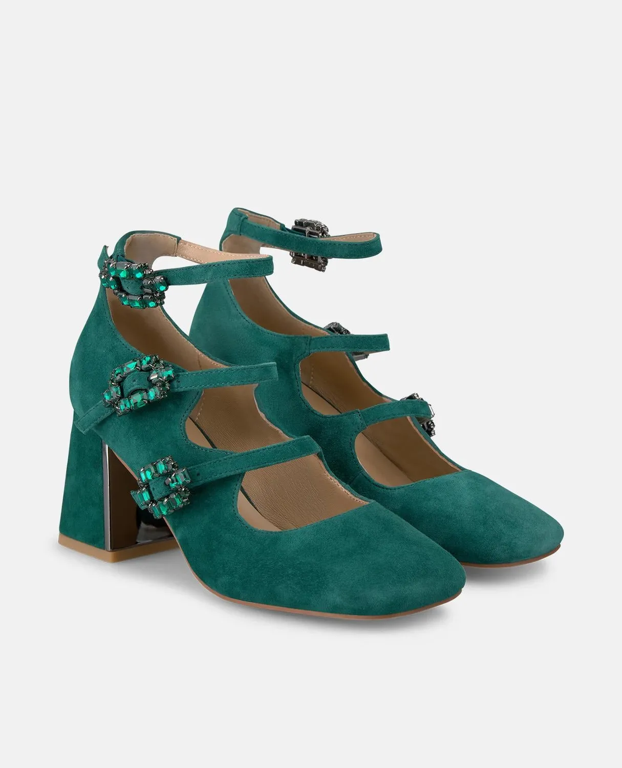 Alma en Pena I250301 escarpins vert talon 7 cm bout carré