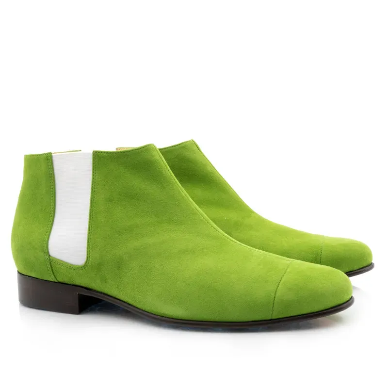 Bégum Paris Lucrèce bottines vert pomme cuir 2 cm