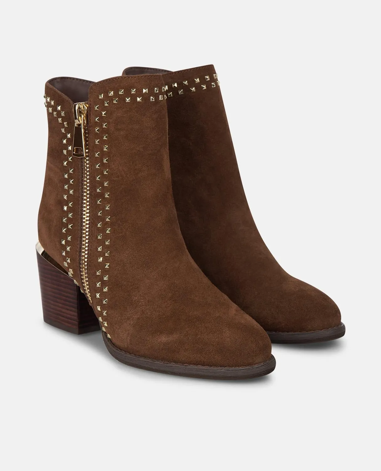 Alma en Pena I2552400 bottines à talon camel cloutées