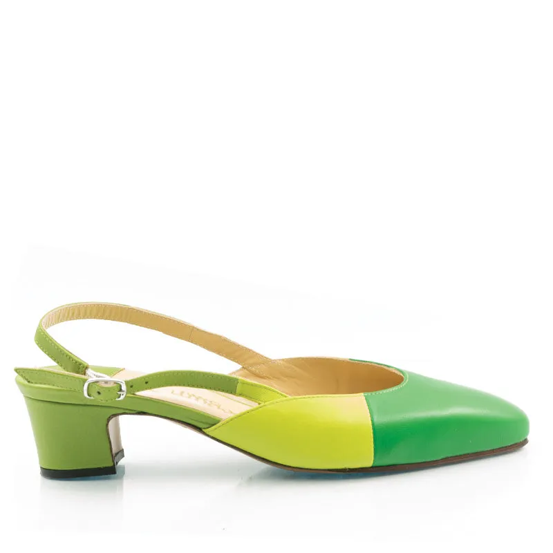 Bégum Paris Trianon escarpins slingback bleu 3,5 cm
