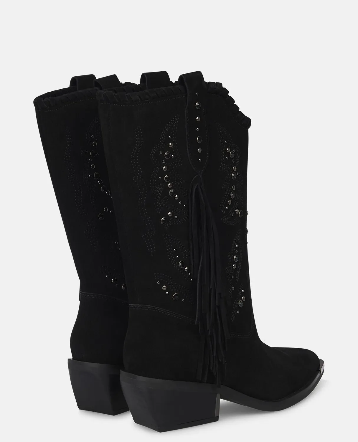 Alma en Pena I250901 bottes plates noires franges cuir