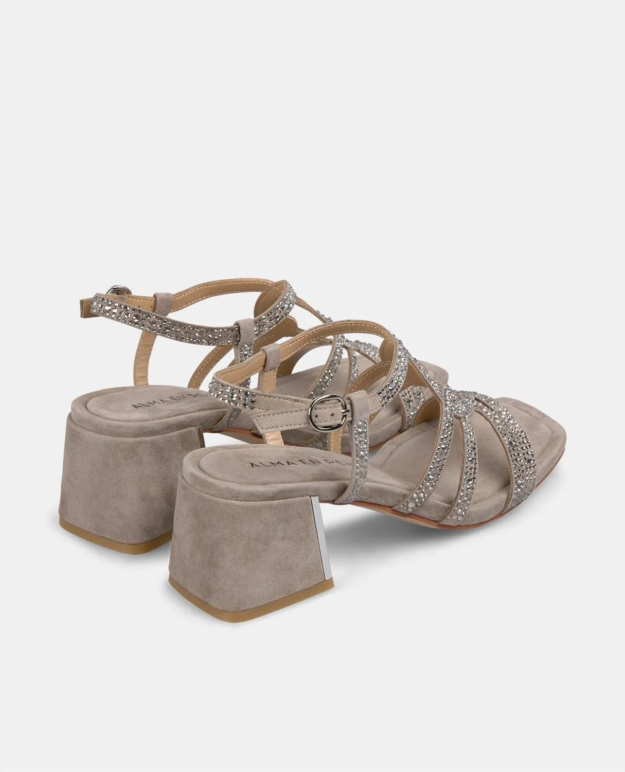 Alma en Pena V2550940 sandales taupe talon large 6 cm