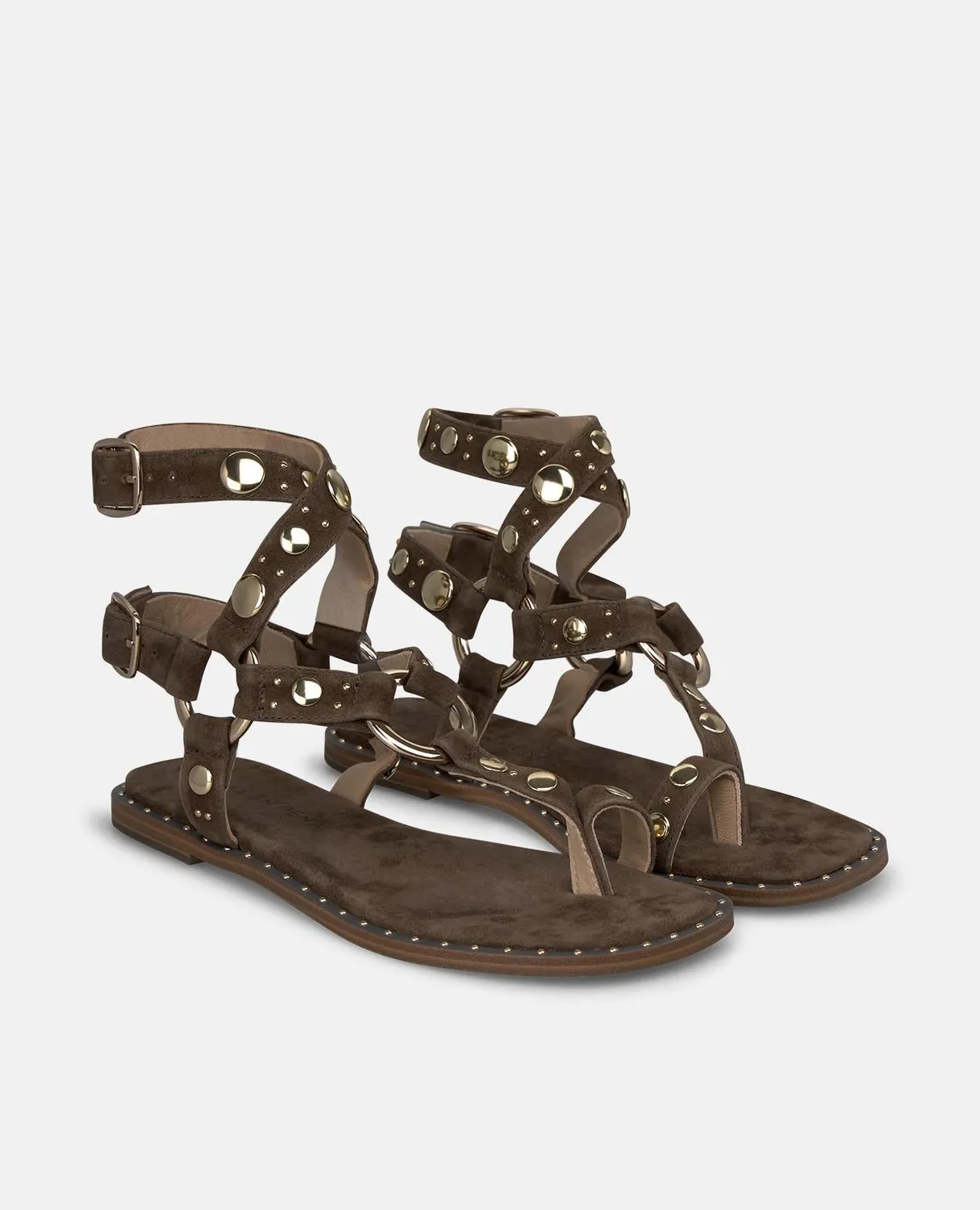Alma en Pena V268211 sandale plate cuir coffee