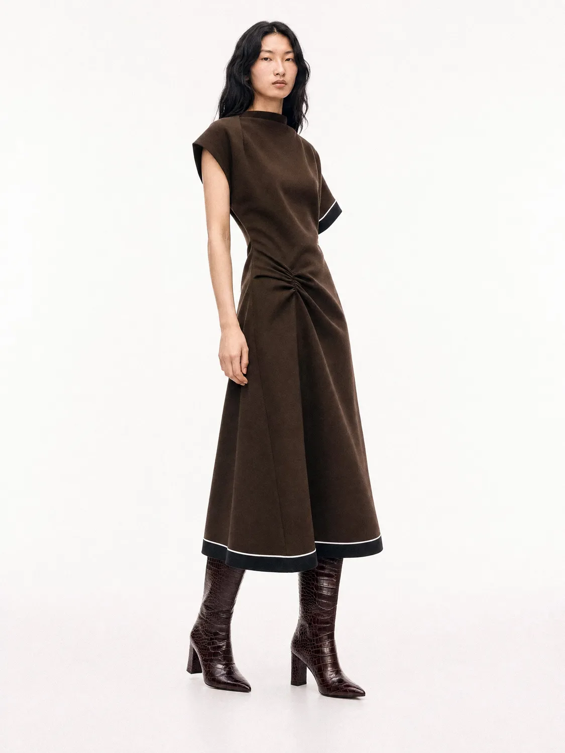 Mi/Mai Wassily Chocolate Croc bottes cuir croco