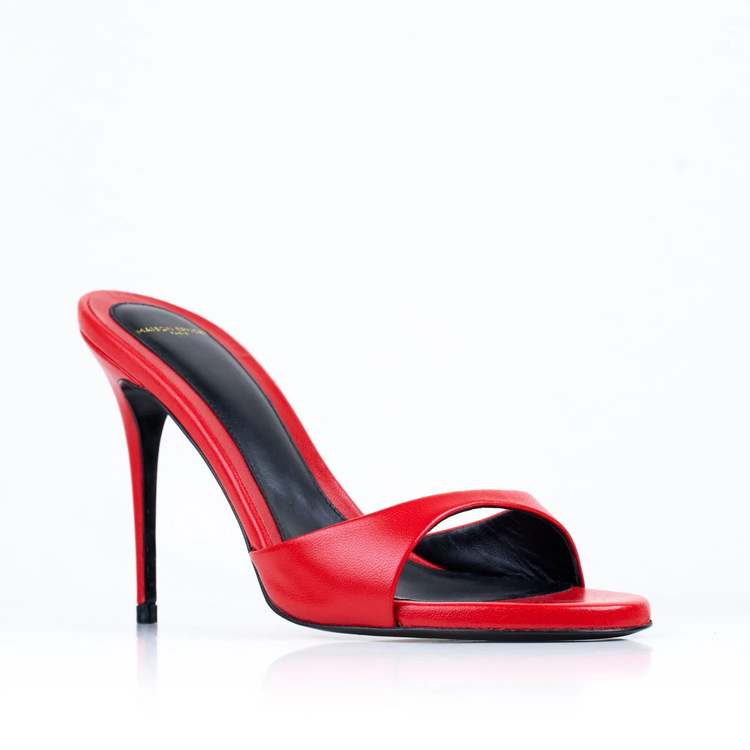 Maison Ernest Lidylle 100 mules cuir rouge