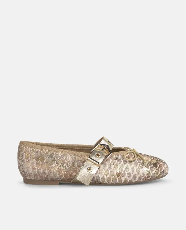 Alma en Pena V261300 ballerines cuir camel plates