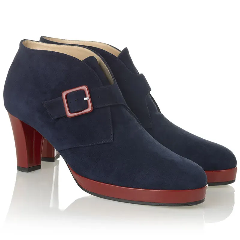 Bégum Paris Sofia slingbacks marine rouge talon 7 cm