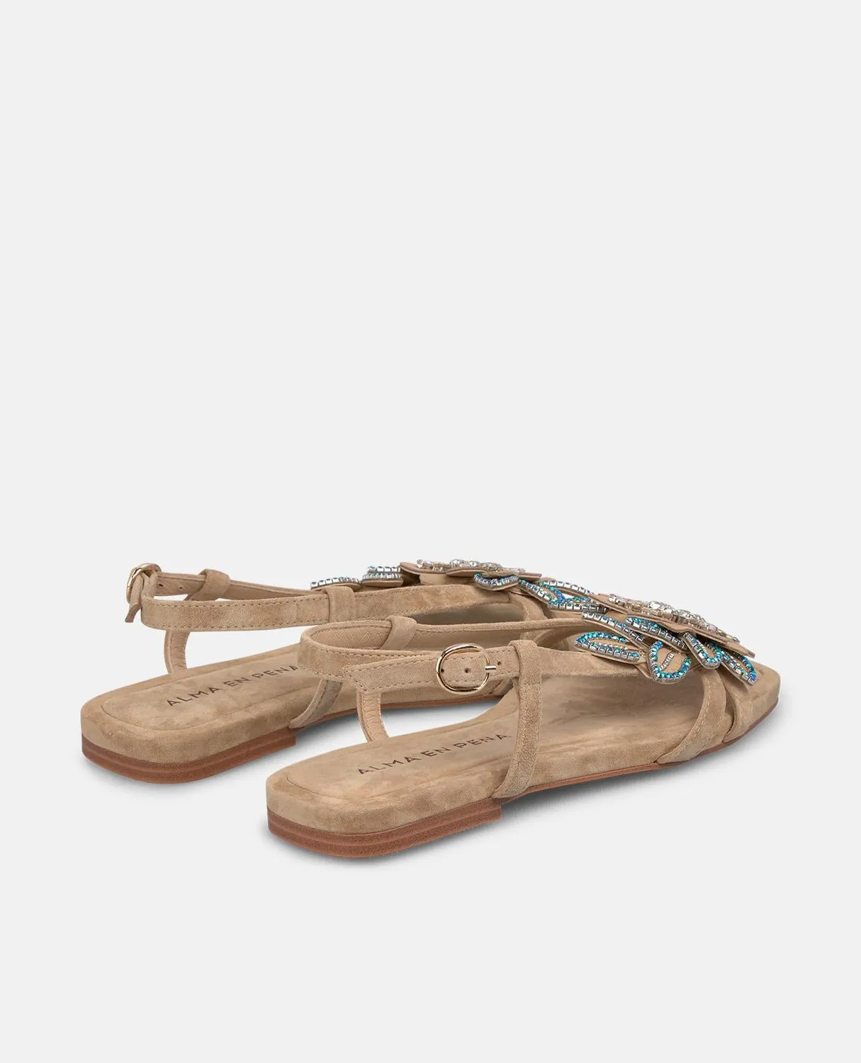 Alma en Pena V268438 sandales plates beige fleur