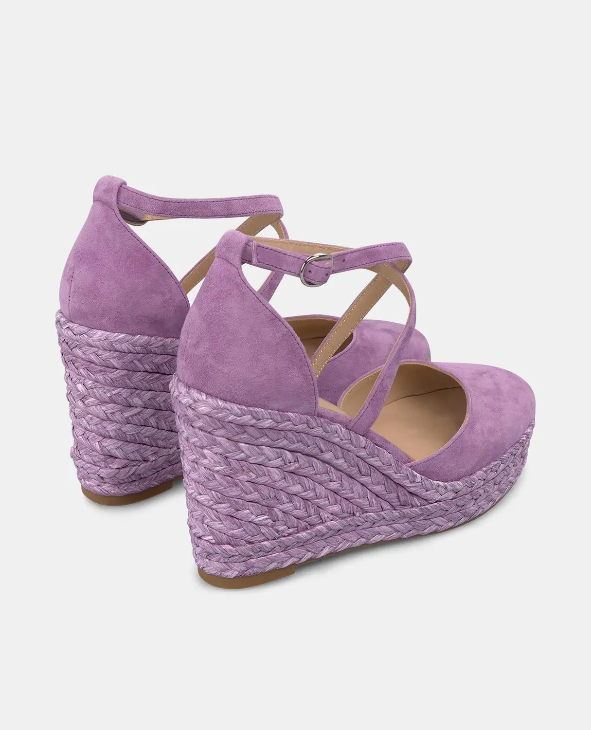 Alma en Pena V2551005 compensées violet cuir 8 cm